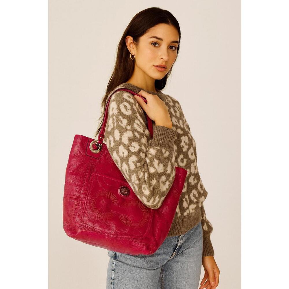 $950 Coach Alex Raspberry Patent Leather Bucket Bag 14265 RARE Vintage Fuchsia